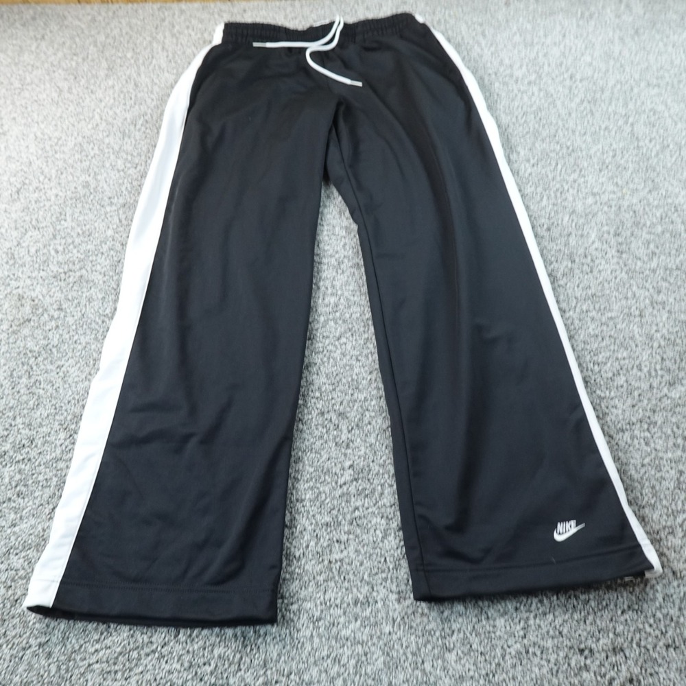 VTG Nike Sweatpants Mens XL Black White Track Jogger Pants Drawstring Gym‎ Y2K